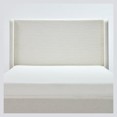 Headboard detail | Close view of the Grevane Kerrera Upholstered Wingback Bed headboard