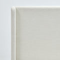 Canvas detail | Close view of the fine ivory weave and rounded wing edge