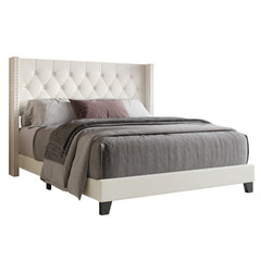 Angle | Three-quarter view of the Grevane Lingay Upholstered Tufted Bedroom Set