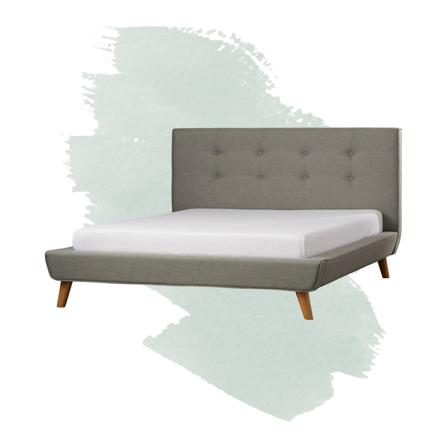 Grevane Luing Tufted Platform Bed | full three-quarter product view on a pale studio backdrop