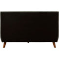 Grevane Luing Tufted Platform Bed | rear full-product construction view on white