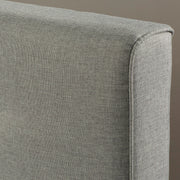 Grevane Luing Tufted Platform Bed | close view of the flat Gray linen weave and welt