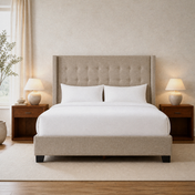 Grevane Lunga Upholstered Wingback Bed