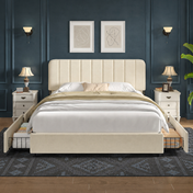 Grevane Melvich Velvet Drawer Storage Bed