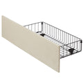 Wire storage drawer | Removable black basket with Beige upholstered front