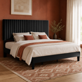 Grevane Moidart Upholstered Platform Bed with Adjustable Headboard styled in a bedroom