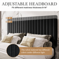Grevane Moidart Upholstered Platform Bed with Adjustable Headboard, full headboard detail