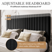 Grevane Moidart Upholstered Platform Bed with Adjustable Headboard, full headboard detail