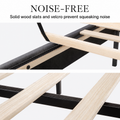Grevane Moidart Upholstered Platform Bed with Adjustable Headboard, solid wood slat support detail