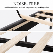 Grevane Moidart Upholstered Platform Bed with Adjustable Headboard, solid wood slat support detail