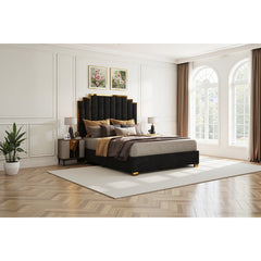 Angle | Three-quarter view of the Grevane Morvern Upholstered Platform Bed