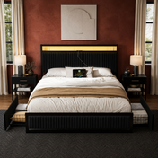 Grevane Oldany LED Drawer Platform Bed