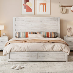 Front | Straight-on view of the Grevane Ollaberry Solid Wood Platform Bed