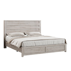 Angle | Three-quarter view of the Grevane Ollaberry Solid Wood Platform Bed