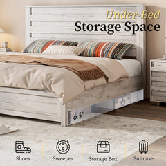 Angle | Three-quarter view of the Grevane Ollaberry Solid Wood Platform Bed