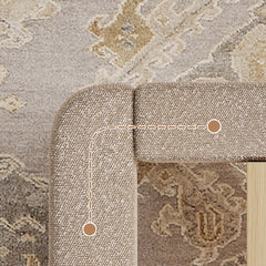 Frame detail | Close view of the Grevane Portskerra Boucle Platform Bed legs and rails