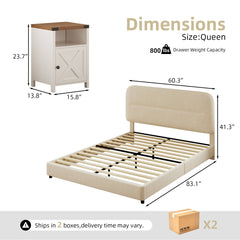 Angle | Three-quarter view of the Grevane Redpoint Upholstered Bedroom Set