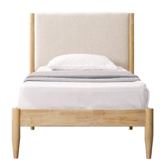 Front | Straight-on view of the Grevane Scalpay Solid Wood Boucle Bed