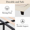Support detail | Dark feet and metal centre supports beneath wood slats