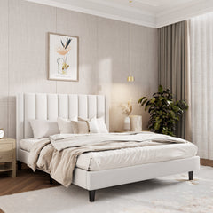 Angle | Three-quarter view of the Grevane Scarista Velvet Platform Bed