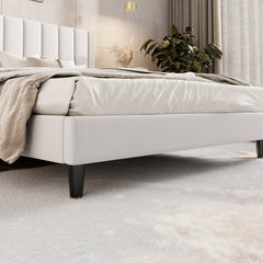 Frame detail | Close view of the Grevane Scarista Velvet Platform Bed legs and rails