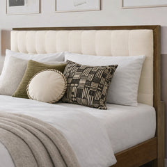 Headboard detail | Close view of the Grevane Shuna Solid Wood Tufted Bed headboard