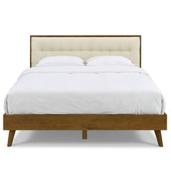 Front | Straight-on view of the Grevane Shuna Solid Wood Tufted Bed