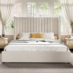 Front | Straight-on view of the Grevane Stronsay Wingback Storage Bed