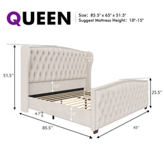 Angle | Three-quarter view of the Grevane Torridon Tufted Wingback Bed