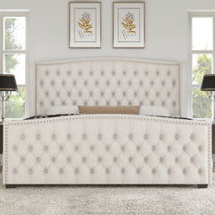 Front | Straight-on view of the Grevane Torridon Tufted Wingback Bed