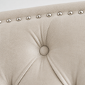 Velvet detail | cream velvet with diamond tufting and silver nailhead trim