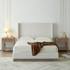 Front | Straight-on view of the Grevane Whalsay Upholstered Wingback Bed