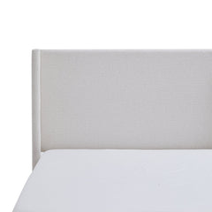 Headboard detail | Close view of the Grevane Whalsay Upholstered Wingback Bed headboard
