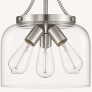 Light cluster | close view of the three sockets and exposed bulbs