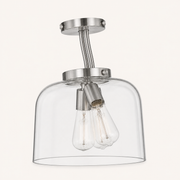 Studio angle | three-quarter studio view of the canopy, rod arms, and glass bell