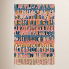 Hand-Hooked Area Rug, 4 x 6 ft Rectangle with Wool Pile
