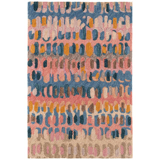 Hand-Hooked Area Rug, 4 x 6 ft Rectangle with Wool Pile