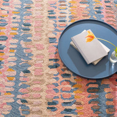 Hand-Hooked Area Rug, 4 x 6 ft Rectangle with Wool Pile
