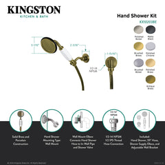 Hand Shower Kit, Heirloom, 59 in Hose with Wall Bracket in Polished Chrome