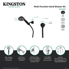 Hand Shower Kit, Tulare, 5-Function with 59 in Hose in Polished Chrome