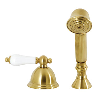 Hand Shower with Diverter, Heirloom, Deck Mount in Brushed Brass