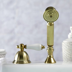 Hand Shower with Diverter, Heirloom, Deck Mount in Brushed Brass