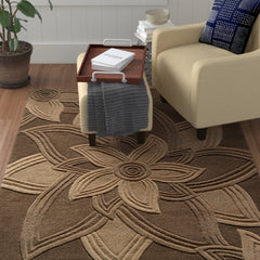 Hand-Tufted Area Rug, 5 ft x 8 ft in Brown Wool