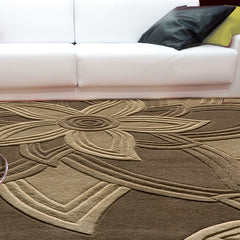 Hand-Tufted Area Rug, 5 ft x 8 ft in Brown Wool