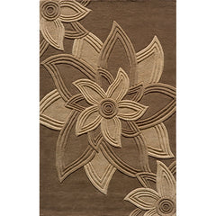 Hand-Tufted Area Rug, 5 ft x 8 ft in Brown Wool