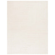Hand-Tufted Area Rug, 8 x 10 ft in Ivory Cotton and Wool