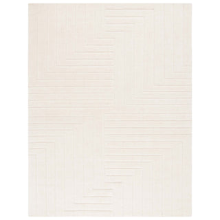 Hand-Tufted Area Rug, 8 x 10 ft in Ivory Cotton and Wool