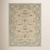 Hand-Tufted Area Rug, 8 x 10 ft, Wool in Beige, Gray and Blue