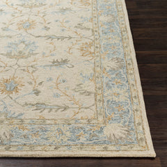 Hand-Tufted Area Rug, 8 x 10 ft, Wool in Beige, Gray and Blue