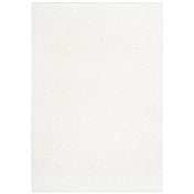 Hand-Woven Area Rug, 6 x 9 ft in Ivory Wool and Viscose